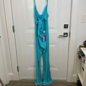 Blue Cutout Romper - Shein - Large